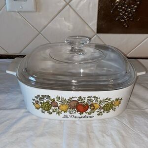 Vintage Corning Ware Spice Of Life La Marjolaine Casserole Dish w/Lid 2 QT